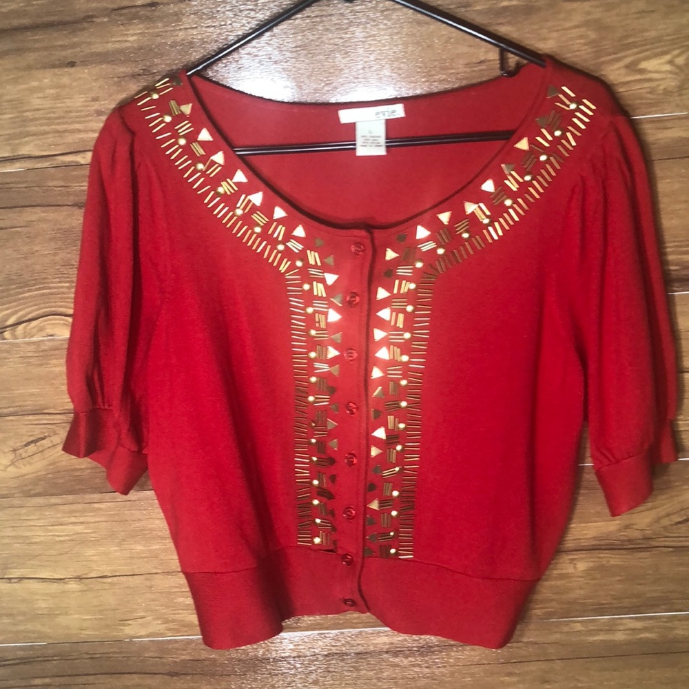 Evie lightweight embellished silk blended women’s cardigan size:large